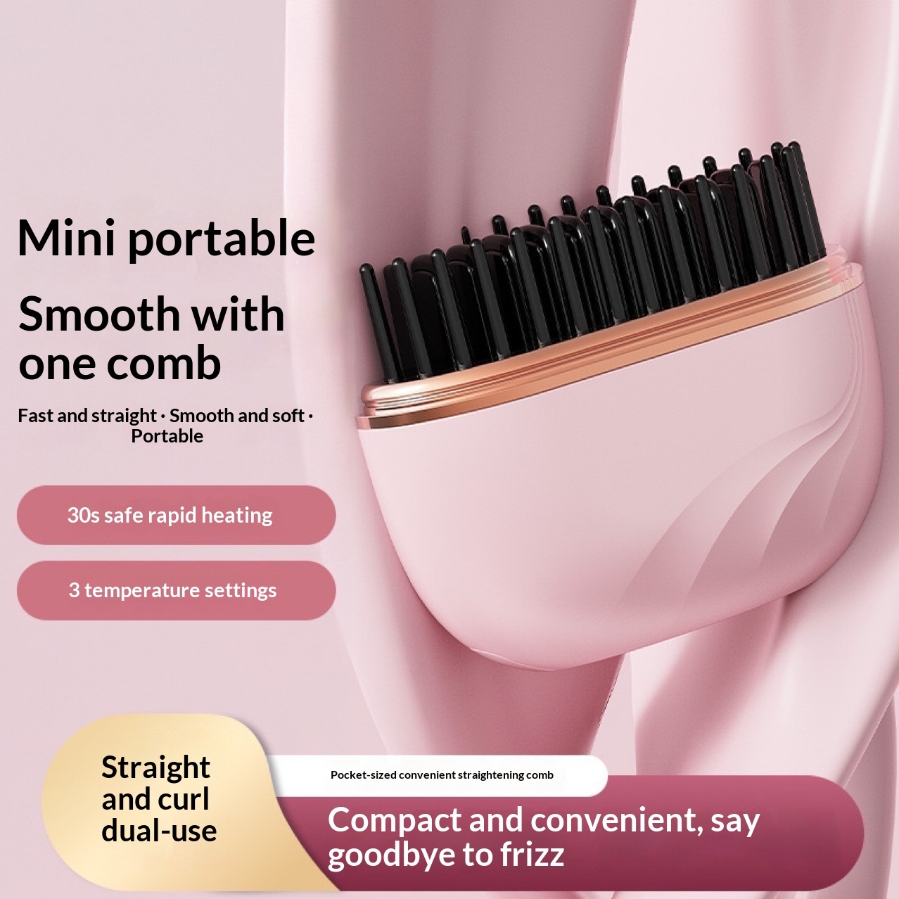 New Mini Charging Hair Straightener Comb - Image 5